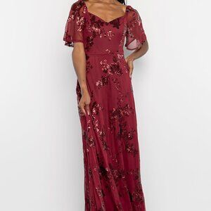 Baltic Born Karina Sequin Maxi Dress | Wine Size LL